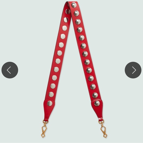 Brand new! Gucci Red Studded Leather maxi Strap - Picture 1 of 7